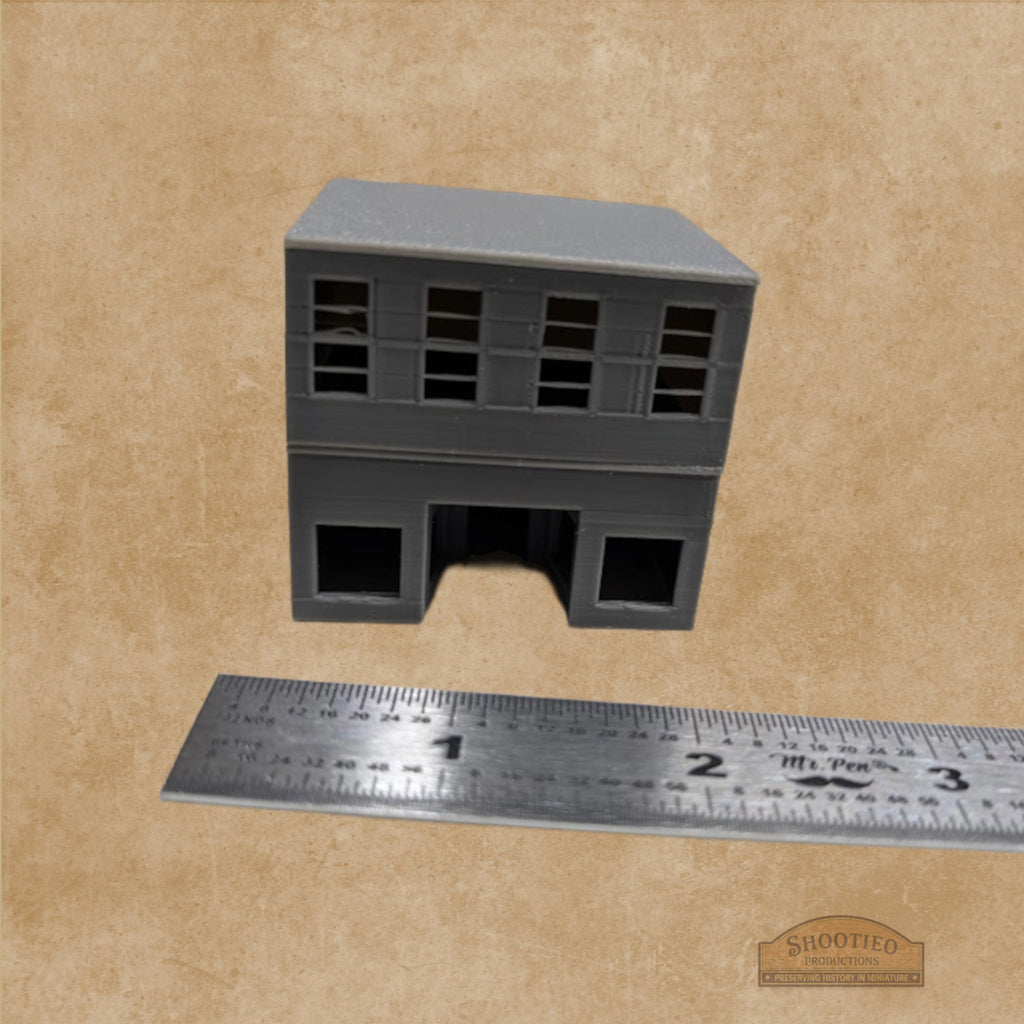 Early 1900s Main Street Storefront | 1:87 Scale | Recessed Entry Commercial Building | Durable FDM Print.