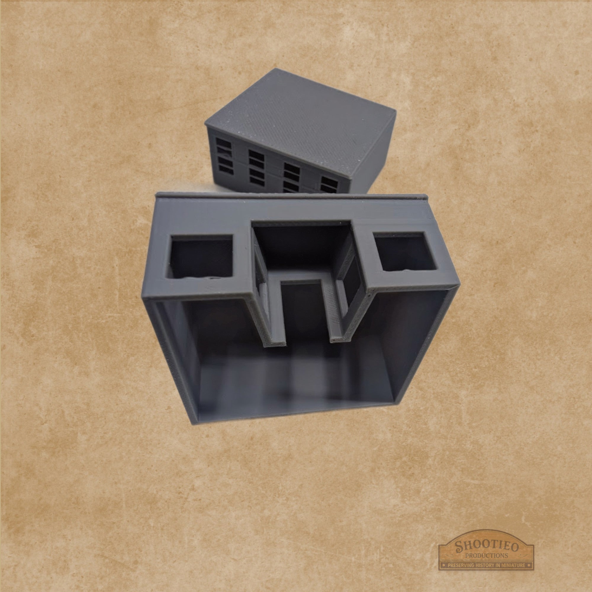 Early 1900s Main Street Storefront | 1:87 Scale | Recessed Entry Commercial Building | Durable FDM Print.