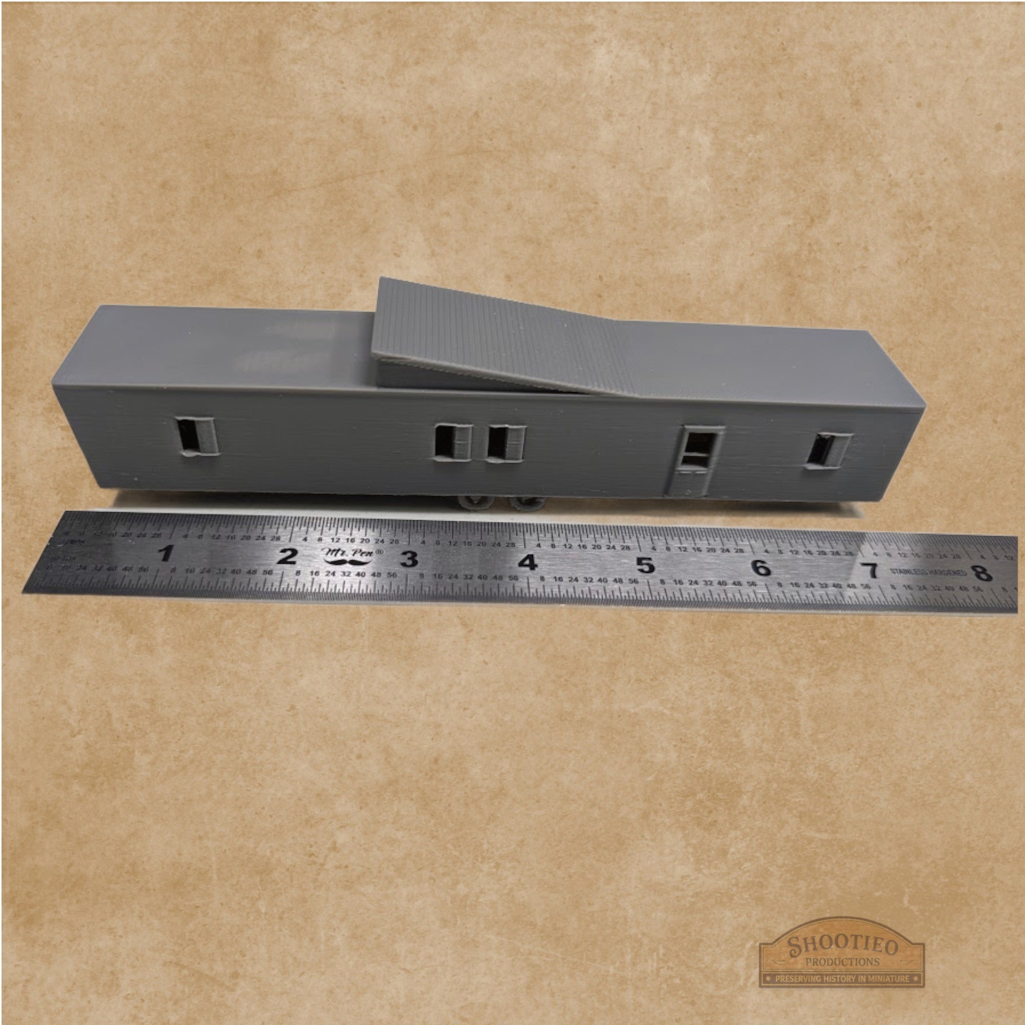 1950s Vintage Mobile Home | "Bread loaf" Style Trailer | 1:87 HO-Scale to 1:24 | Durable FDM Printed Post-War Scenery