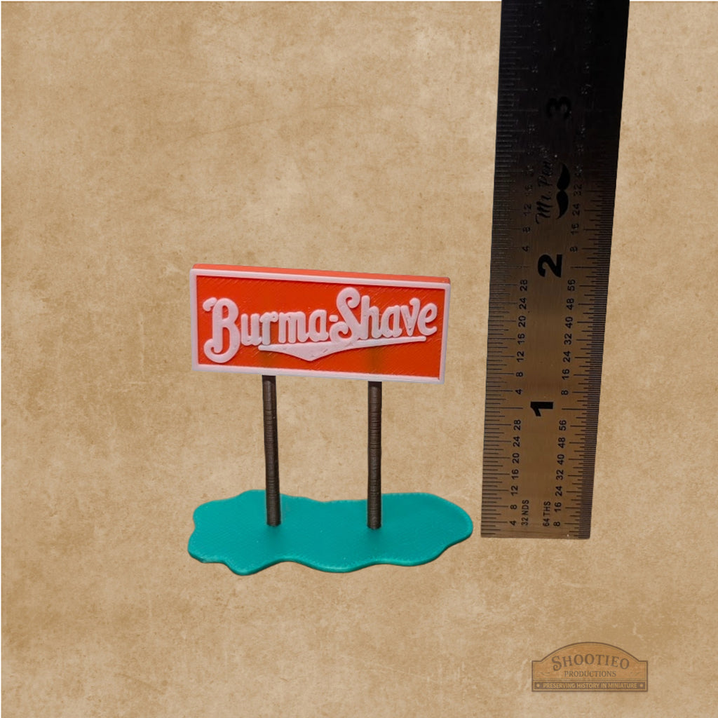 Burma-Shave Roadside Signs | Set of 6 | 1:87 Scale | Vintage Highway Advertising | Durable FDM Printed Miniature