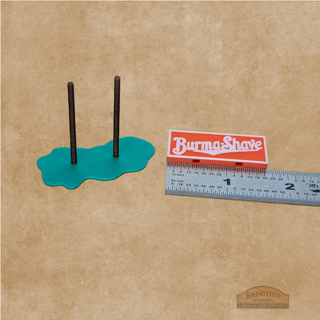 Burma-Shave Roadside Signs | Set of 6 | 1:87 Scale | Vintage Highway Advertising | Durable FDM Printed Miniature