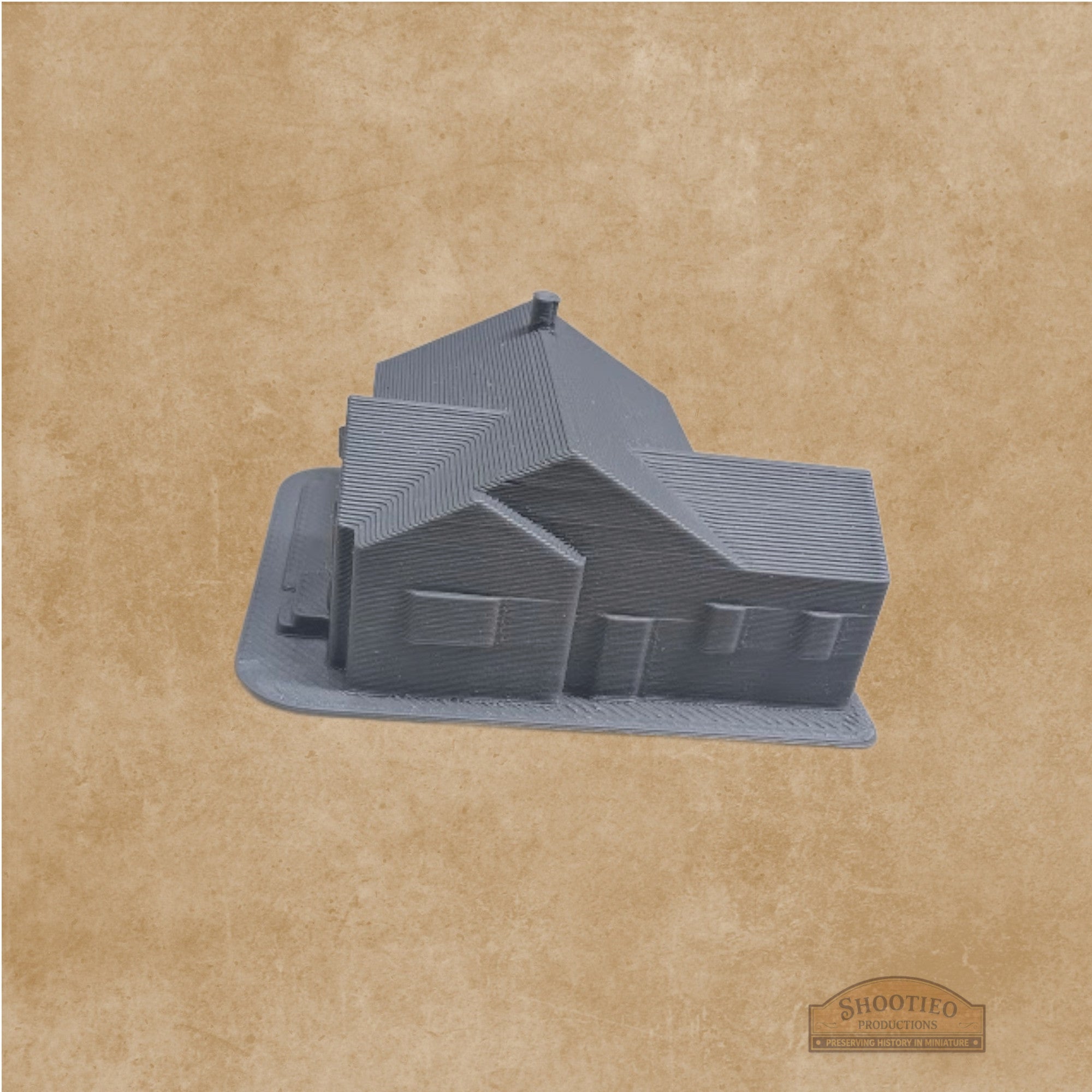 Mid-Century Ranch House | Post-War Suburban Home | 3D Printed Architecture | 1:56 to 1:160 Multi-Scale