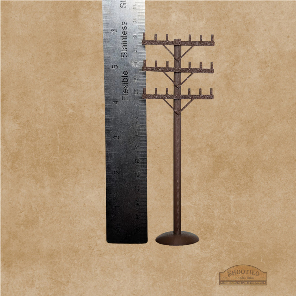 Professional Scale Telephone Pole Kit | Realistic Wood Grain | Tapered High-Strength Design | All Scales (1:24 - 1:87)