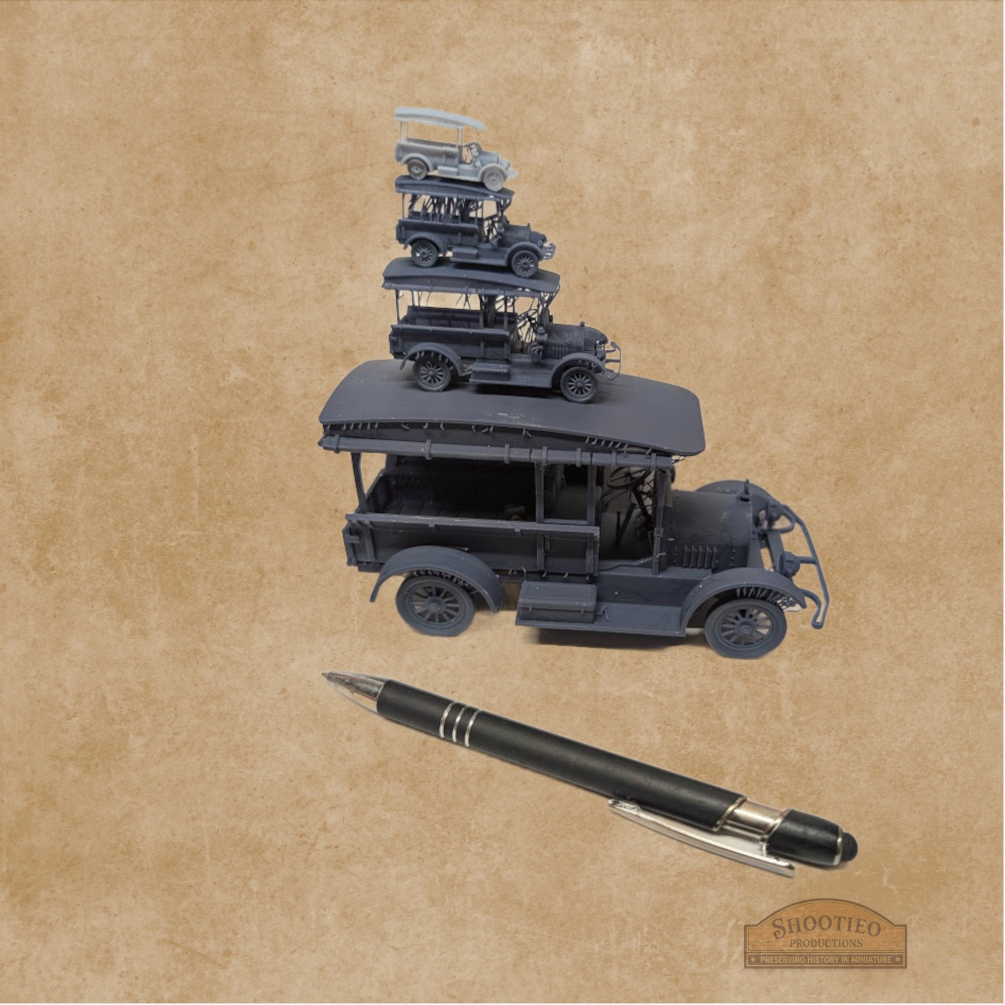 1917 VIM F2 Huckster Truck | 1:24 to 1:160 Scale | High-Detail Resin Miniature | Early 20th Century Delivery Wagon