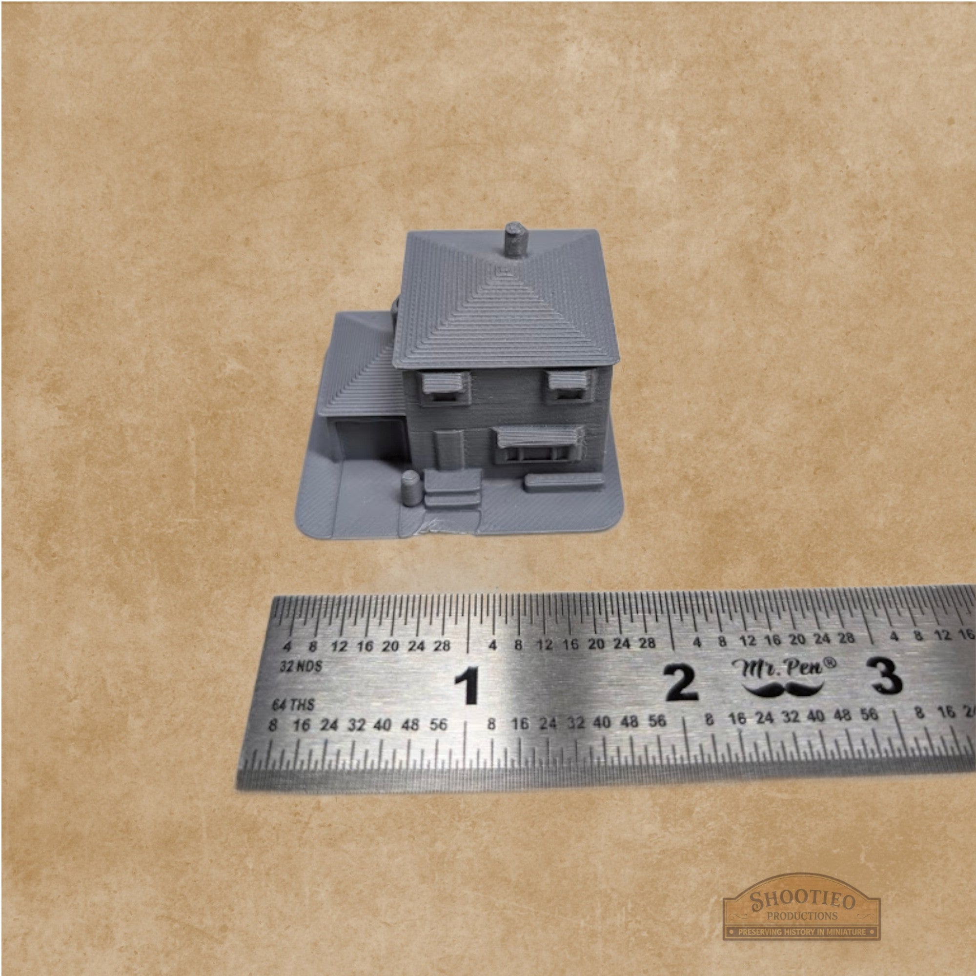Vintage 2-Story Municipal Building | Historic City Hall & Police Station | 1:48 to 1:160 Scale | Multi-Scale Civic Architecture