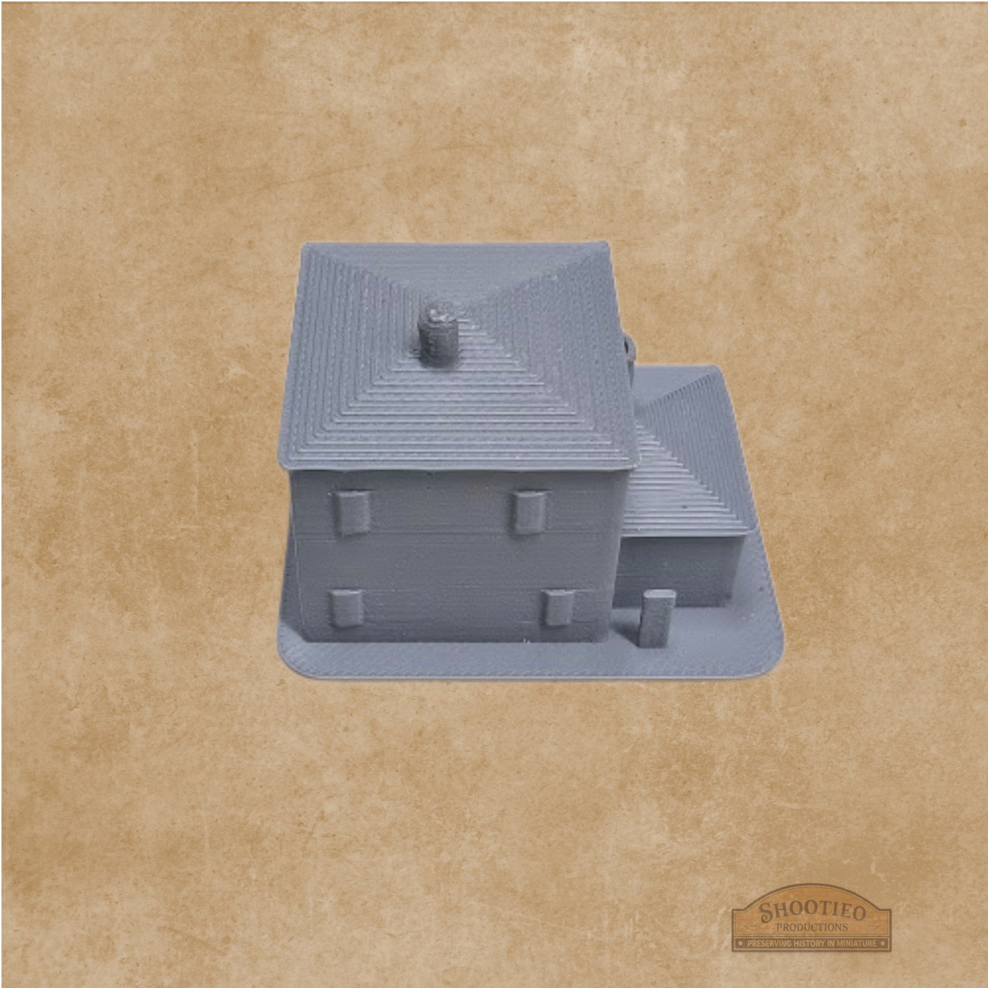 Vintage 2-Story Municipal Building | Historic City Hall & Police Station | 1:48 to 1:160 Scale | Multi-Scale Civic Architecture