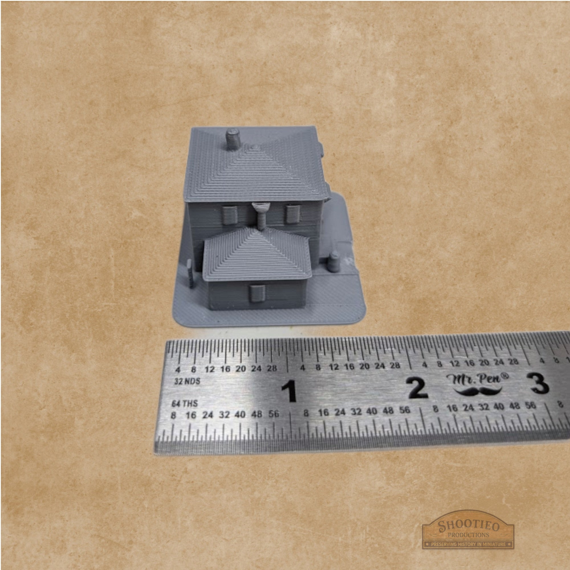 Vintage 2-Story Municipal Building | Historic City Hall & Police Station | 1:48 to 1:160 Scale | Multi-Scale Civic Architecture