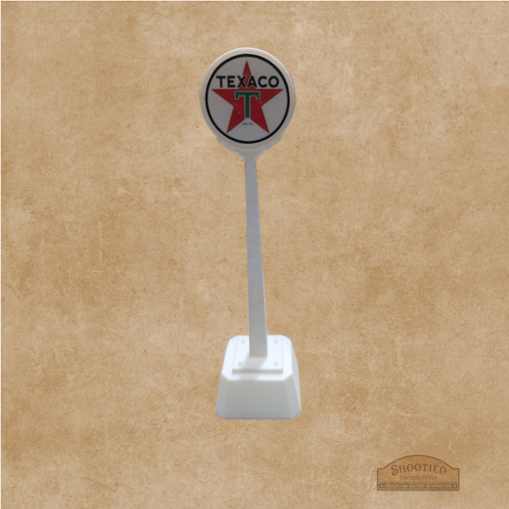 Vintage Roadside Service Station Sign | DIY "Lollipop" Sign Pillar | 1:24 to 1:160 Scale | Unpainted Custom Layout Detail
