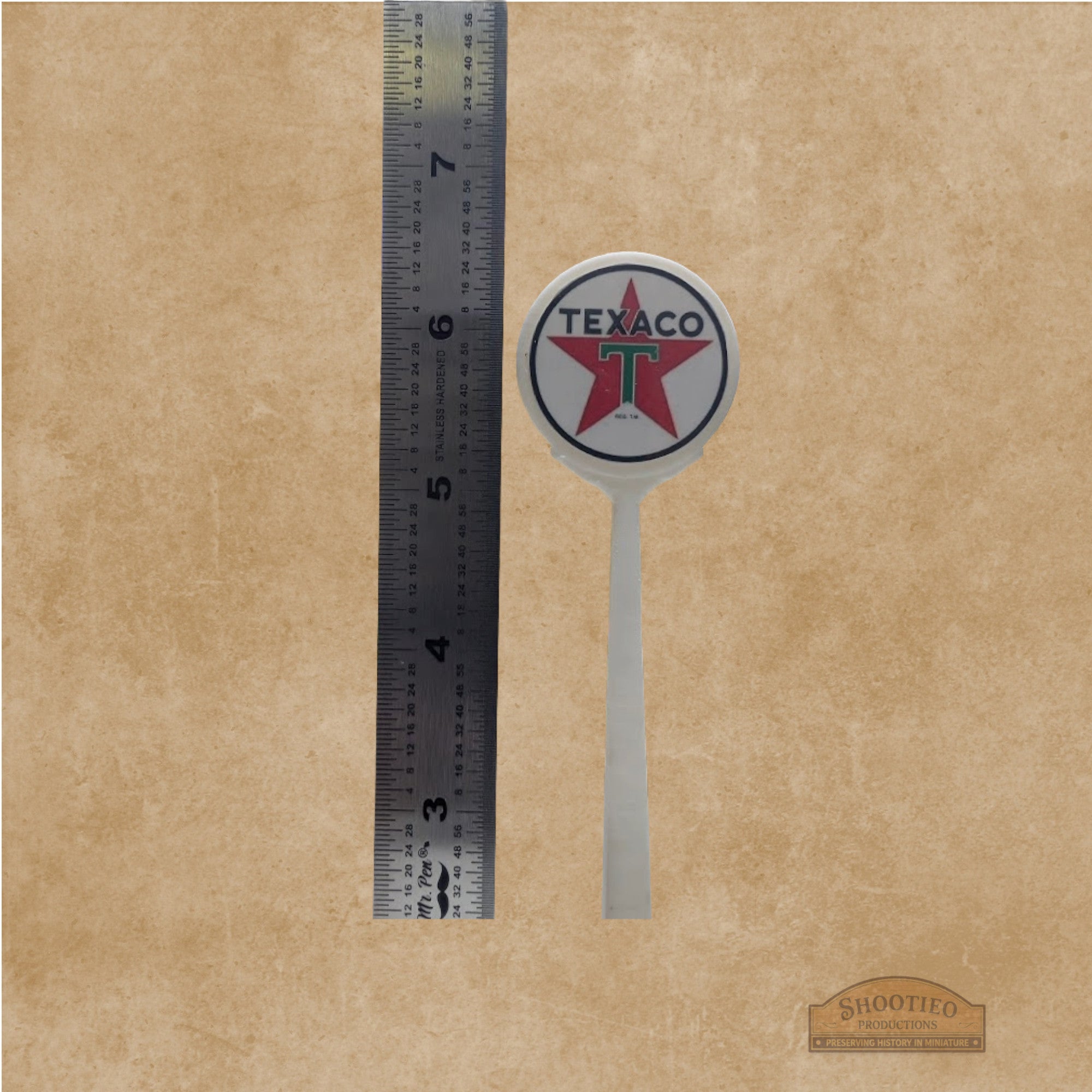 Vintage Roadside Service Station Sign | DIY "Lollipop" Sign Pillar | 1:24 to 1:160 Scale | Unpainted Custom Layout Detail